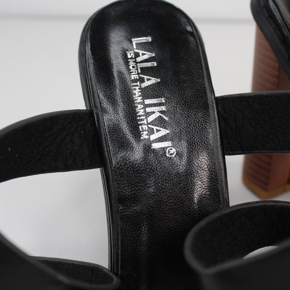 LALA IKAI Women’s Sz 7.5M Black High Heels Sandals - Picture 6 of 7